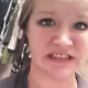 Here is another one of those self-shots of facial expressions while shitting. The girl tells us she ate ribs the day before, and she has a wet-sounding shit in the toilet. No poop action visible.